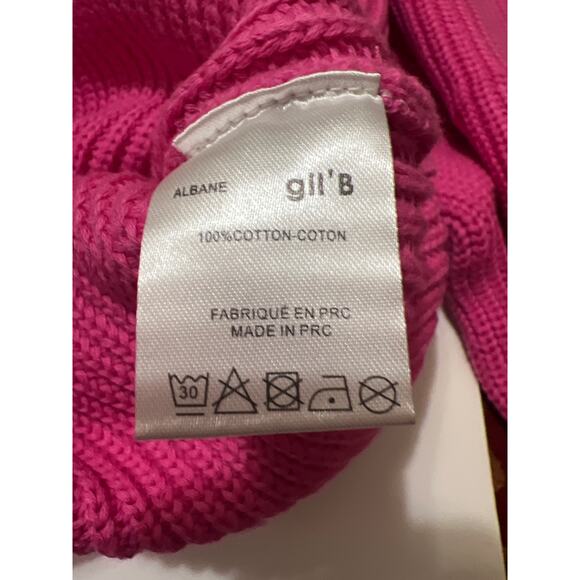 Gil' B 100% Cotton Glitter Trim V Neck Bell Sleeve Sweater Pink NWT Size XXXL - Picture 10 of 11